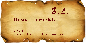 Birkner Levendula névjegykártya